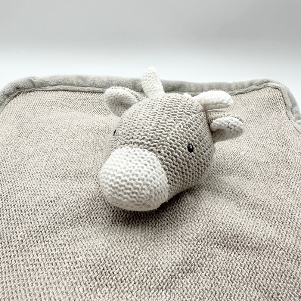Peacock Alley Light Grey Fleece Giraffe Lovey Security Baby Blanket Soft Plush - Picture 2 of 10